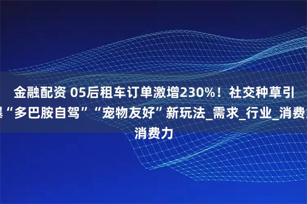 金融配资 05后租车订单激增230%!社交种草引爆“多巴胺自驾”“宠物友好”新玩法_需求_行业_消费力