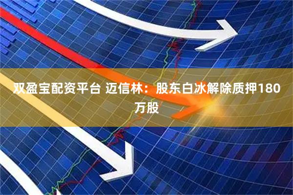 双盈宝配资平台 迈信林：股东白冰解除质押180万股
